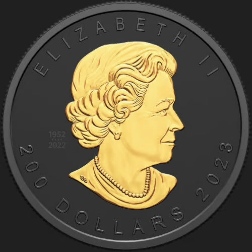 Canada 200$ 2023 SUPER INCUSE MAPLE LEAF GML Black Rhodium 2 oz Pure Gold Coin