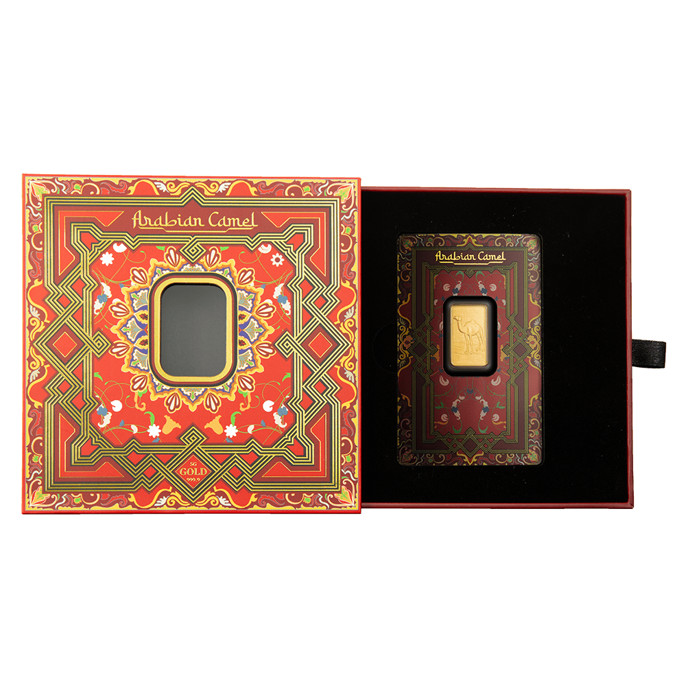 2026 PAMP Arabian Camel 5g Gold Proof-Like Bar w/Pendant Frame