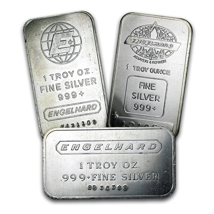 1 oz Silver Bar - Engelhard .999 Fine - Random Design