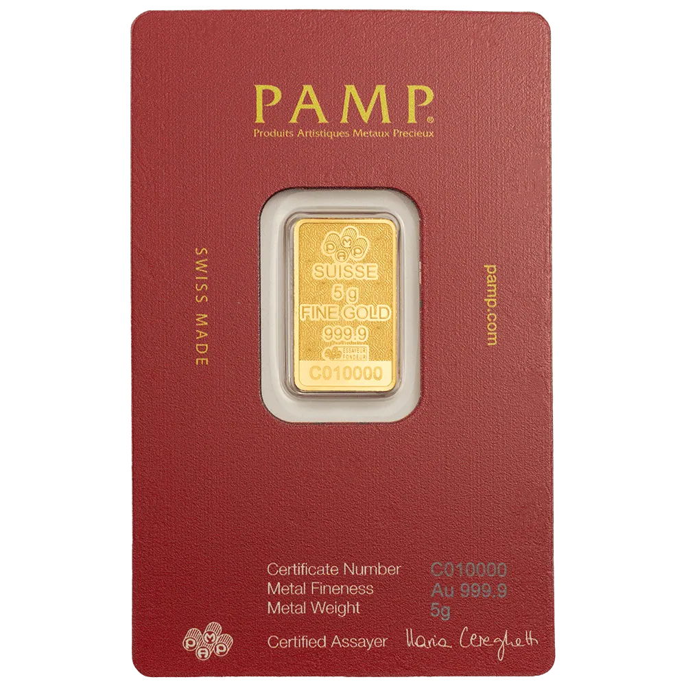 2026 PAMP Arabian Camel 5g Gold Proof-Like Bar w/Pendant Frame