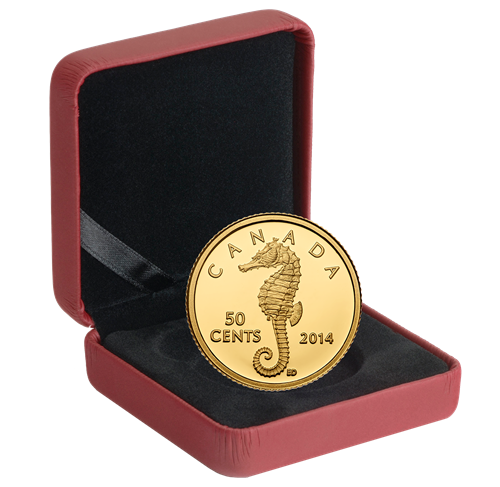 1/25 oz. Pure Gold Coin - Sea Creatures: Seahorse - Mintage: 7,500 (2014)