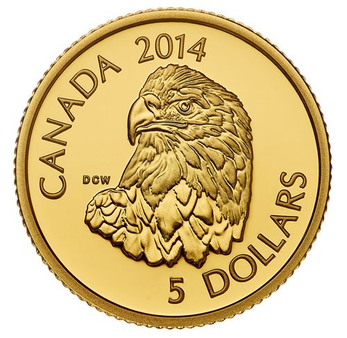 1/10 oz. Pure Gold Coin - Bald Eagle - Mintage: 3,000 (2014)