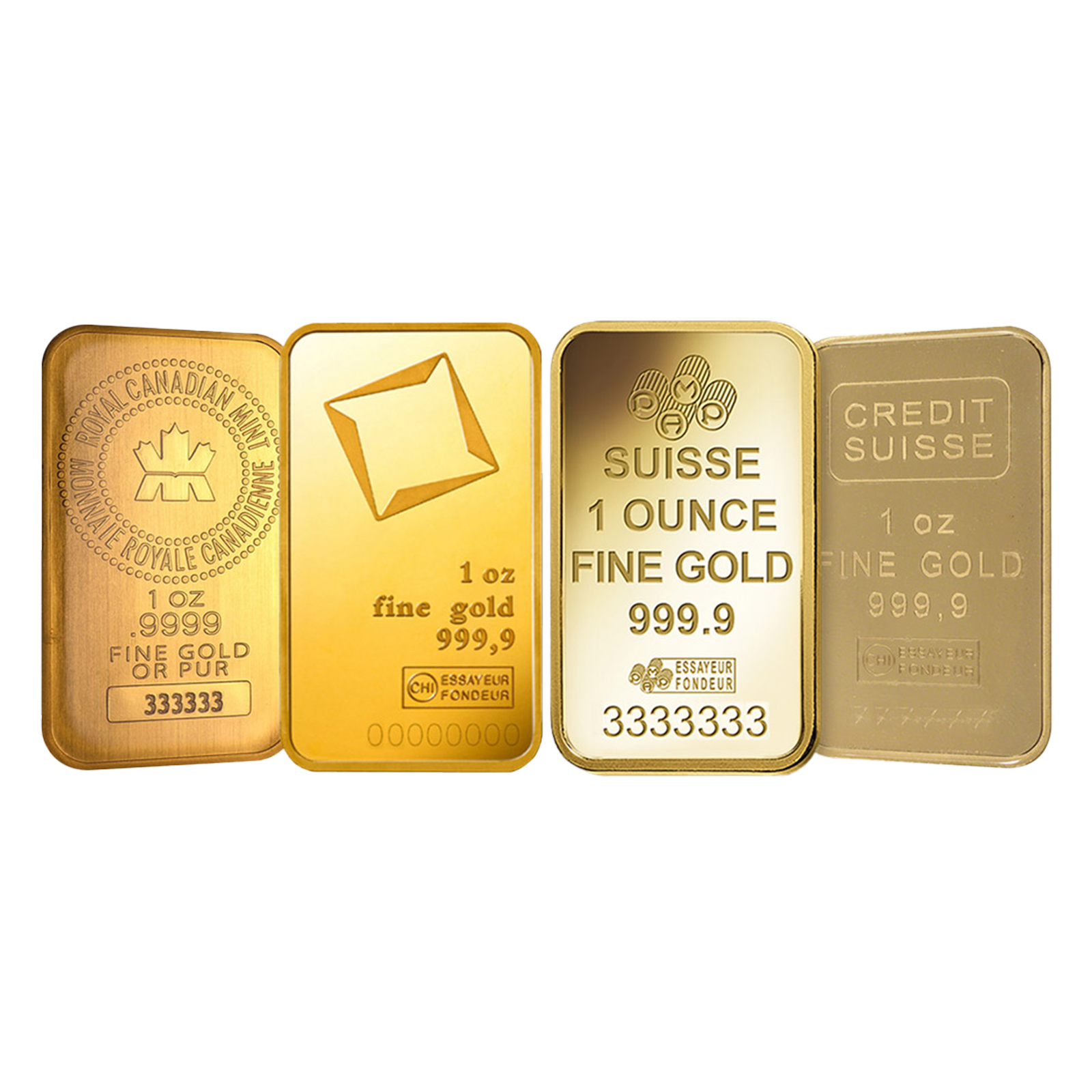 1 oz Pure Gold Bars – Assorted (Brand Varies & Open Bar)