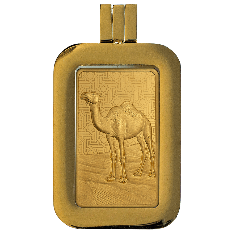 2026 PAMP Arabian Camel 5g Gold Proof-Like Bar w/Pendant Frame