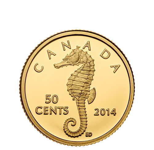 1/25 oz. Pure Gold Coin - Sea Creatures: Seahorse - Mintage: 7,500 (2014)