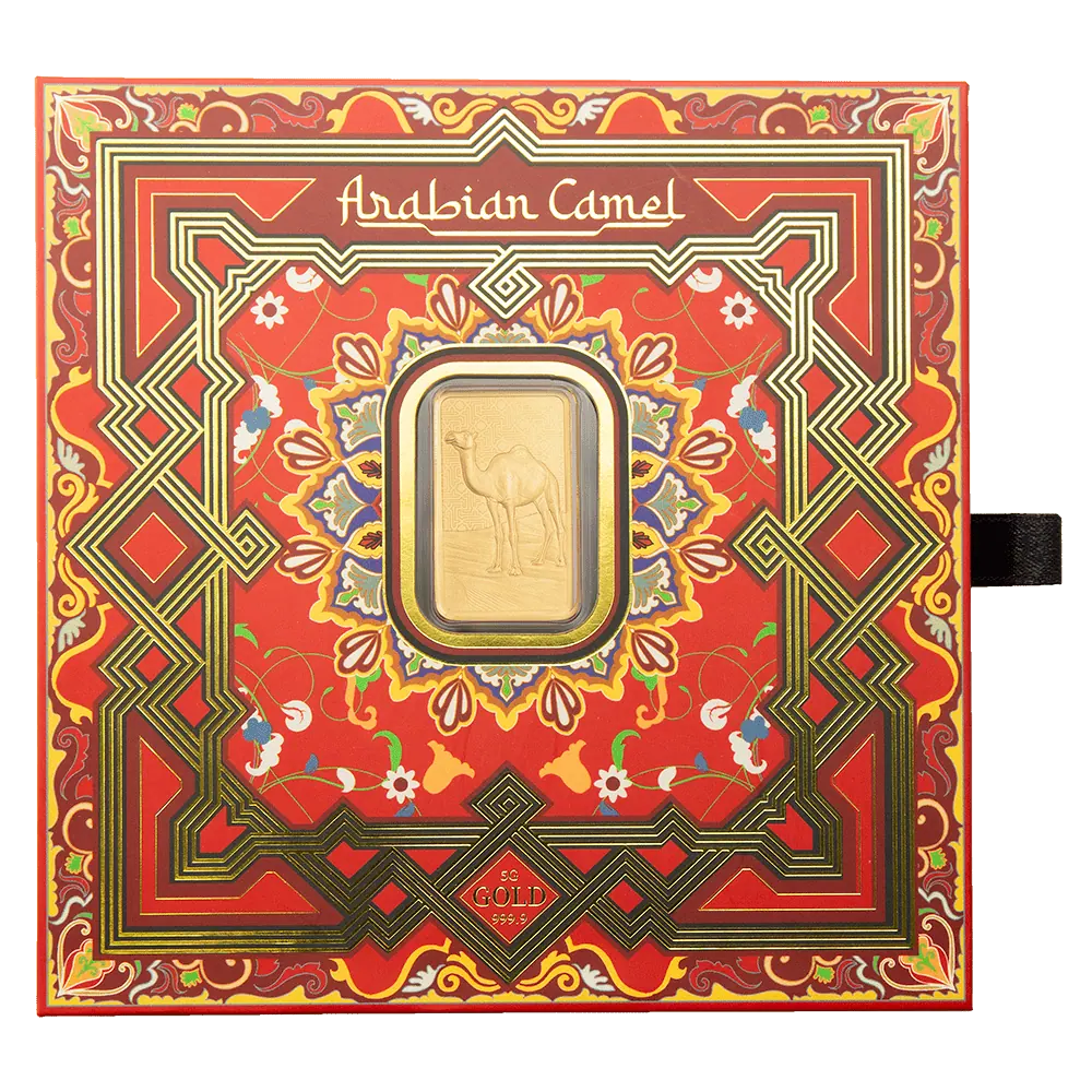 2026 PAMP Arabian Camel 5g Gold Proof-Like Bar w/Pendant Frame