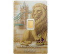 Lion of England 0.5 gram gold Bar in assay PAMP Suisse